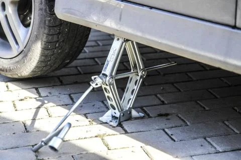 Changing tires Stock Photos