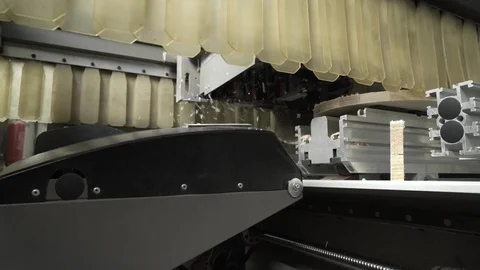 Changing tools on cnc machine in work process, industrial woodwork production. Stock Footage 87824075