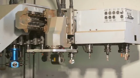 Changing tools on the CNC milling machine Stock Footage 70708524