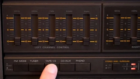 Changing from tuner to tape and back to tuner Stock Footage 88256603