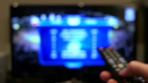 Changing TV Menu Settings With Remote Control Stock Footage 78491020
