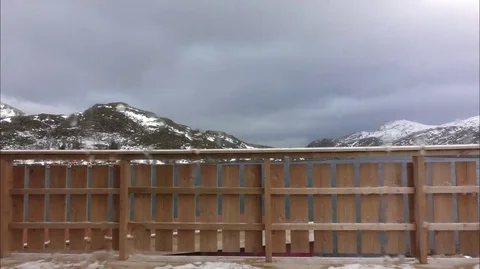 Changing weather outside the window, rain, snow, wind and sun Stock Footage