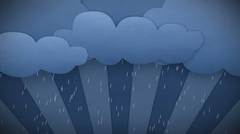 Changing Weather. Rain and Sun. Cartoon style. HD 1080. Видео 35156852