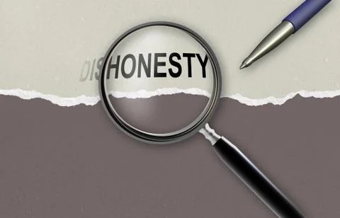 Changing the word dishonesty for honesty Stock Illustration