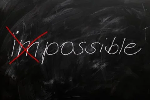 Changing word impossible to possible on chalkboard motivation concept Stock Illustration