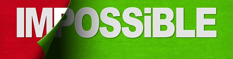 Changing the Word Impossible into Possible Stock Illustration