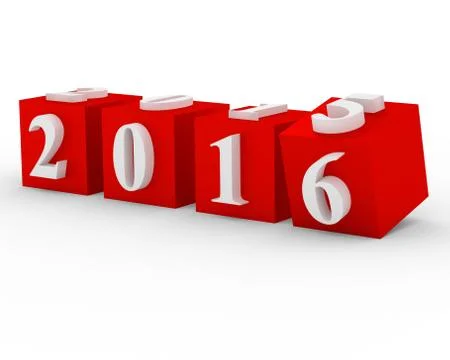 Changing years on red cubes Illustrazione stock