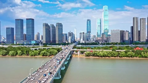 Changsha 03 March 2025: changsha cityscape museum complex riverside bay park Video stock 325815083