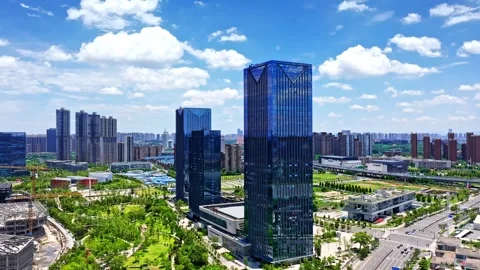 Changsha 03 March 2025: changsha cityscape museum complex riverside bay park Stock Footage 325818184