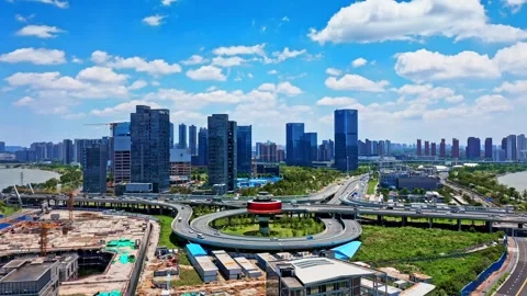 Changsha 03 March 2025: changsha cityscape museum complex riverside bay park Stock Footage 325818791