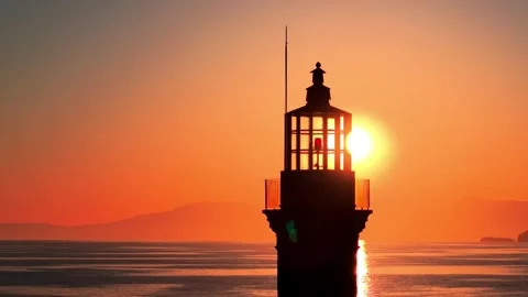 Chania town by night, Lighthouse, Drone shot, Crete, Greece, Aerial view of Chan Video stock 310746155
