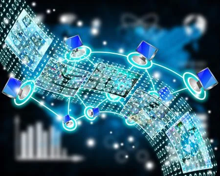 Channel binary code 스톡 일러스트