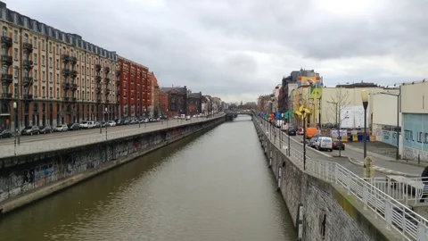 Channel In Brussels Stock Footage 84262563