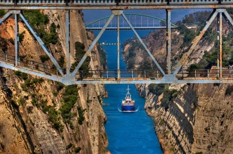 Channel of corinth Stock Photos