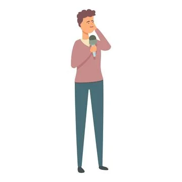 Channel interview icon cartoon vector. Tv news Illustrazione stock
