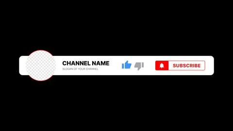 Channel Name Lower Third. Broadcast Banner for Video On Black Background Stock Illustration