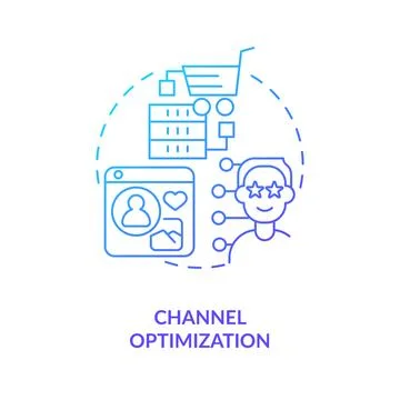 Channel optimization blue gradient concept icon イラスト素材