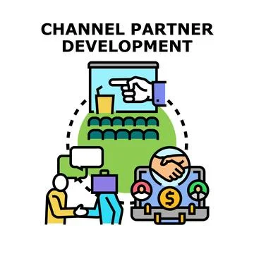 Channel partner development strategy optimizing business growth process Illustrazione stock