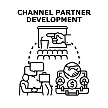 Channel partner development strategy optimizing business growth process Stock Illustration