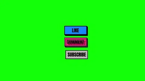 Channel Subscribe Button Green Screen Animated CTA Overlay For Video Editing Stock Footage 345602390