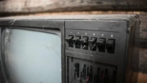 Channel switch keys on retro TV Stock Footage 137743192