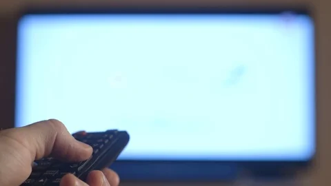 Channel switching on the TV Stock Footage 83106914