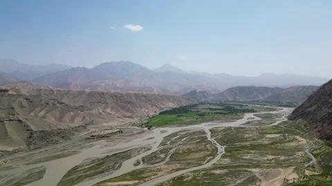 The Channels of Kunduz River in Baghlan Stock Footage 274529988