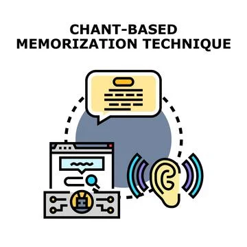 Chant based memorization technique concept vector illustration イラスト素材