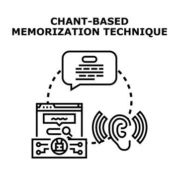 Chant based memorization technique concept vector illustration イラスト素材