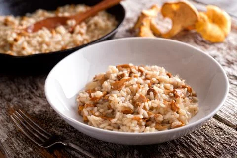 Chanterelle Risotto Stock Photos