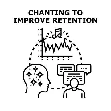 Chanting to improve retention and memory icon Stock Illustration