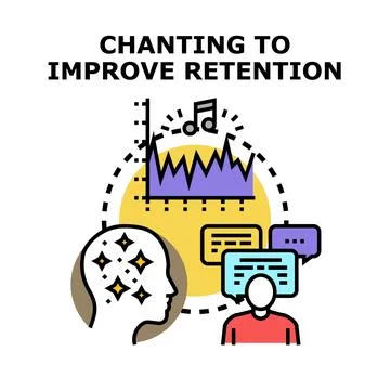 Chanting to improve retention and memory icon Stock Illustration