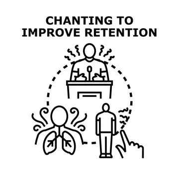 Chanting improving retention and memory concept Stock Illustration