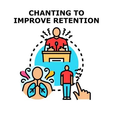 Chanting improving retention and memory concept Stock Illustration