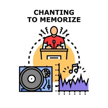 Chanting to memorize information using sound and music Illustrazione stock