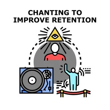 Chanting practices improving knowledge retention concept Stock Illustration