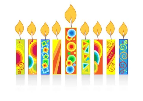 Chanuka background with candles Stock Illustration