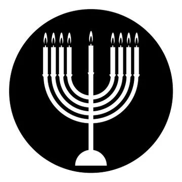 Chanukah symbol button Stock Illustration