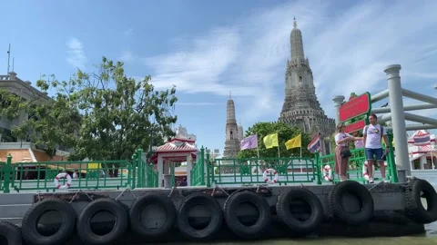 Chao Phraya Express Orange Flag Boat trip Stock-Footage 228460250