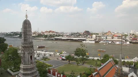 Chao phraya river Stock Footage 12139341