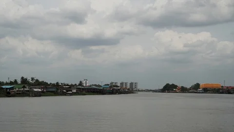Chao Phraya River Time-Lapse 002. 4K Stock Footage 114744666