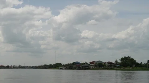 Chao Phraya River Time-Lapse 001. 4K Stock Footage 114744686
