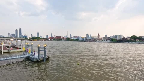 Chao Phraya River View in Bangkok, Thailand Vídeo Stock 304957555