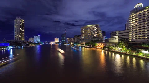Chaopraya River View from Taksin Bridge, Bangkok, Thailand Vidéo 67514081