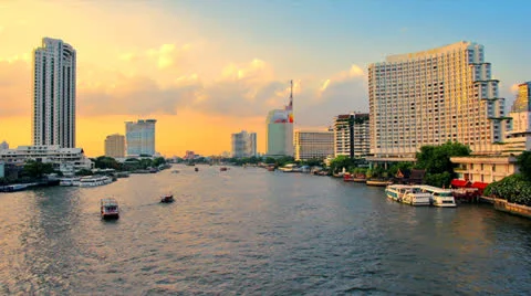 Chaopraya river view time lapse Stock Footage 25009718