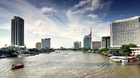 Chaopraya river view time lapse Stock Footage 25032334
