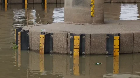 Chaopraya River Water Level Gauge Stock Footage 345364170