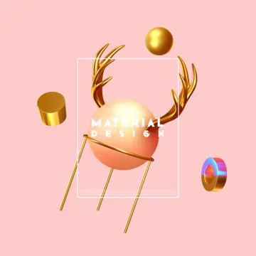 Chaos abstract background with 3d objects. Stock Illustration