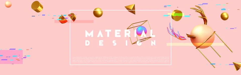 Chaos abstract background with 3d objects. Illustrazione stock