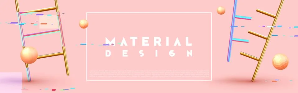 Chaos abstract background with 3d objects. Stock Illustration